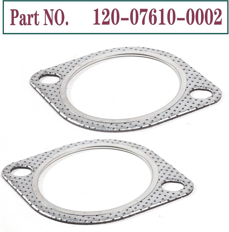 BEONEO -120-07610-0002 (3 Inch)-2 Bolt MLSG High Temp Exhaust Gasket 3" I.D. (Qty 2) - Heavy Duty be made of Metal And Fiber Laminate. - Image 4